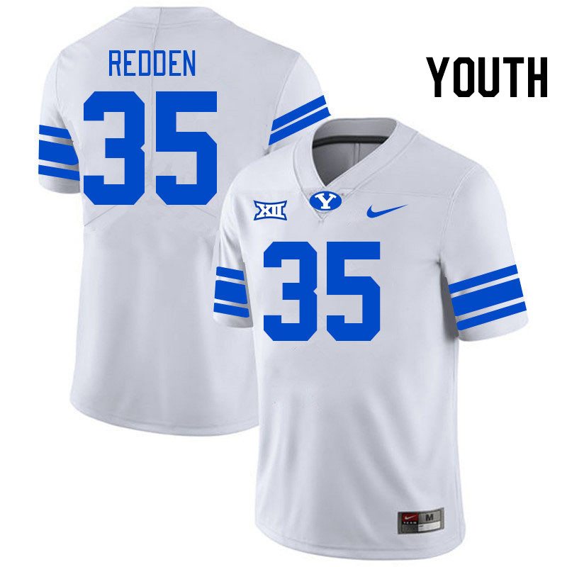 Youth #35 Bentley Redden BYU Cougars College Football Jerseys Stitched Sale-White